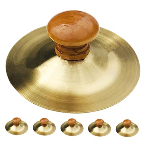 VICASKY 6 STK Schlaginstrument Für Kinder Gong-Instrument Musikbecken Für Kinder Meditationsglocke Kinderhandbecken Bauchtanz-fingerzills Becken-klöppelglocke Glockenbecken Metall Golden von VICASKY