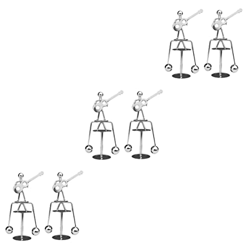 VICASKY 6 STK eiserne Schmuckstücke jucarii pentru copii hühner Spielzeug Balance-Physik-Spielzeug Newton-Pendelkugeln Spielzeuge Gitarren- und Männerdekor Desktop-Ornamente Metall von VICASKY