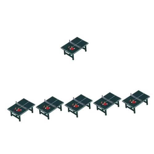 VICASKY 6 Sets Mini Pong Tisch Miniatur Tischmodell Mini Verzierungszubehör Nachahmung Von Tischtennis Mini Verzierungstisch Modell Spielhaus Dekoration Tisch Mini von VICASKY