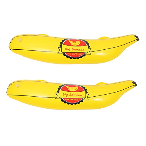 VICASKY 6 Stk Aufblasbare Banane Bananenmodell Spielzeug Aufblasbares Bananenring-wurfspiel Bananen Spielzeug Bananen-partyzubehör Sprengen Sie Fruchtschwimmer Pool-ballons Yellow Pvc von VICASKY