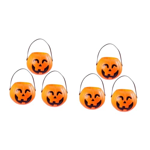 VICASKY 6 Stk Kürbis Eimer Halloween-Ornamente Platte panier halloween pumpkin halloweenkürbis Laternen Süßigkeiten Halloween-Kürbis-Süßigkeitshalter Halloween-Süßigkeitshalter Plastik von VICASKY