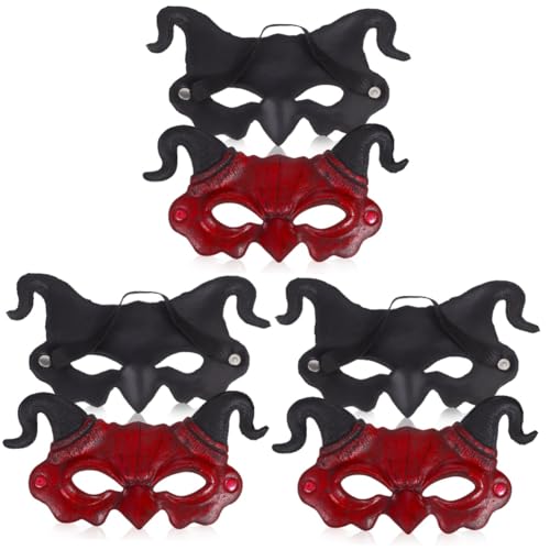 VICASKY 6 Stk Teufelsmaske Cosplay-maske Für Männer Kostüm Für Erwachsene Halloween-horror-maske Cosplay-outfits Tierische Partymaske Ziegenmaske Für Maskerade Monster Grusel Pu-schaum von VICASKY