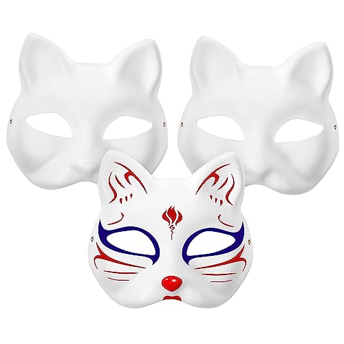 VICASKY 6 Stk handbemalte maske selber machen Halloween-Masken-Bastelset DIY bemalbare Maske leere Papiermaske handbemalte DIY-Maske Bausätze halloween deko Party-Maske leere weiße Maske von VICASKY