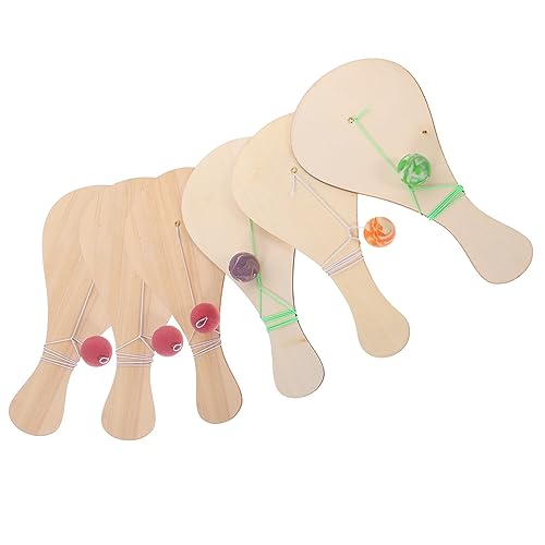 VICASKY 6er Set Paddle Ball Kreatives DIY Holzspielzeug Für Ideal Für Drinnen Und Draußen Inklusive Zufälligen Ballfarben Perfekt Für Kindergarten Und Freizeitgestaltung von VICASKY