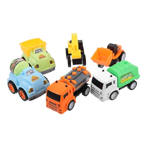 VICASKY 6 Stück Mini Rückzugsspielzeug LKW Set Für Bunte Rührfahrzeuge Aus Robustem Ideal Für Drinnen Und Draußen Fördert Kreatives Und Motorik Ab 3 Jahren von VICASKY