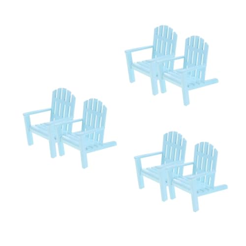 VICASKY 6 Stück Miniatur Holzstuhl Blau Puppenhausmöbel Mini Liegestuhl Dekoration Strandthema Sammlerstück für Hochzeit und Zuhause VICASKY 6 Stück Miniatur Holzstuhl Blau Puppenhausmöbel Mini Liegestuhl Dekoration Strandthema Sammlerstück für Hochzeit und Zuhause von VICASKY