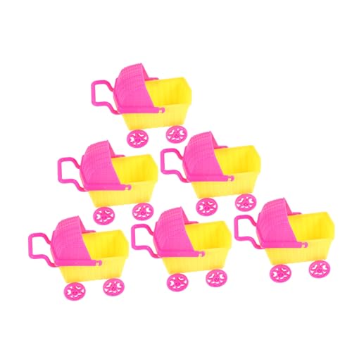 VICASKY 6 Stück Puppenwagen Rollenspiel Einkaufswagen Puppenhausmöbel Winziger Einkaufswagen Spielzeug Mini Einkaufswagen Spielzeug Einkaufswagen Supermarkt Handwagen Trolley von VICASKY