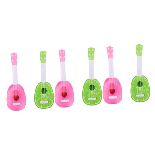 VICASKY 6 Stück Saiten Mini-Gitarre Gitarreninstrument Spielzeug Ukulele Musikspielzeug Gitarrenlernspielzeug Gitarrenspielzeug Für Kinder Gitarren-Instrument-Modell Spielzeuge Plastik von VICASKY