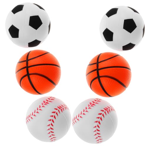 VICASKY 6 Stück Sport Quetschbälle Set Mini Fußball Basketball Und Baseball Für Ideales Hand Sensorspielzeug Für Drinnen Und Draußen Fördert Motorik Und Konzentration von VICASKY