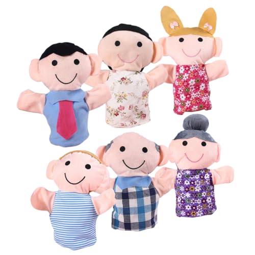 VICASKY 6 Teiliges Handpuppen Set Interaktives Rattenspielzeug Babys Bastelset Kinderplüsch Alberne Herstellung Von Kinderrollenpuppen Die Marionetten Handfamilienpuppen von VICASKY