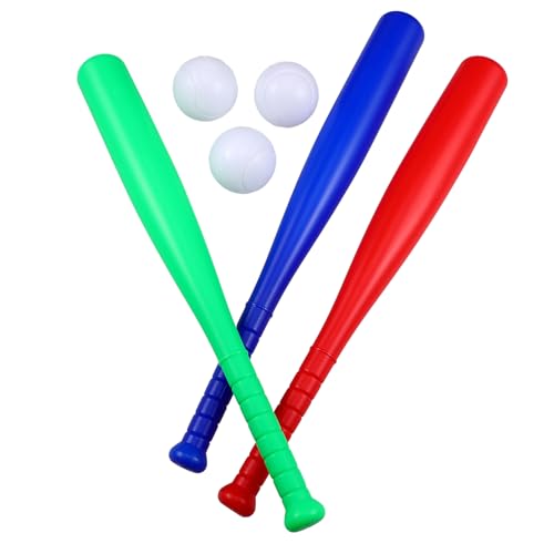 VICASKY 6-Teiliges Kinder-Baseball-Set | Baseball-Spielzeug Für Den Außenbereich | Schlagfähigkeiten Üben | Baseball-Set Für Kleinkinder Und Kinder | 3 Stück Schläger + 3 Stück Ball von VICASKY