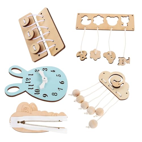 VICASKY Sensorisches Spielzeug-Set Für Kleinkinder 6-teilig Aktivitätsbrett Aus Holz Spielzeug Zur Entwicklung Der Feinmotorik Pädagogisches Lernspielzeug von VICASKY