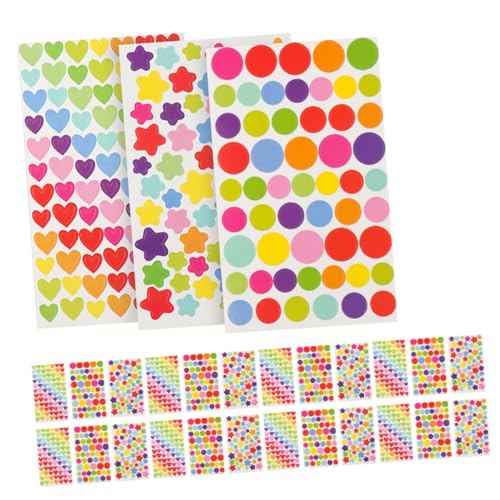 VICASKY 60 Blatt bürogadges gesteck Markierung Heart Stickers Marker Label farbige Aufkleberpunkte Farbpunktaufkleber Farbiger Klebepunkt Aufkleberetiketten selbstklebendes Papier Colorful von VICASKY