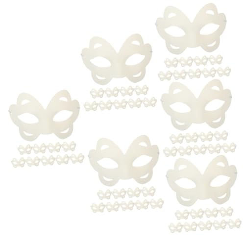 VICASKY 60 Stk Handbemalte Maske Selber Machen Rohling Zum Dekorieren Maskenbau-kit Halloween-dekor Maske Für Cosplay-party Basteln Zum Dekorieren Maske Aus Pappmaché Led-maske Weiß Papier von VICASKY