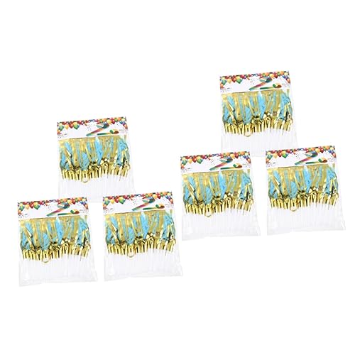 VICASKY 60 Stk Papier Quasten blasen Drachen musikalische Ausfälle Party-Blowouts pfeifen Partypfeifen Feier-Party party sachen party supplies Cheerleader-Stütze Jubelnde Requisiten Blue von VICASKY