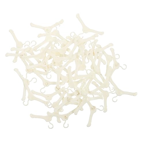 VICASKY 60st Puppenaufhänger Mini Kleiderbügel Für Puppenkleider Kleiderständer Puppengarderobe Puppenkleiderbügel Puppenhalter Aus Kunststoff Weiß Plastik von VICASKY