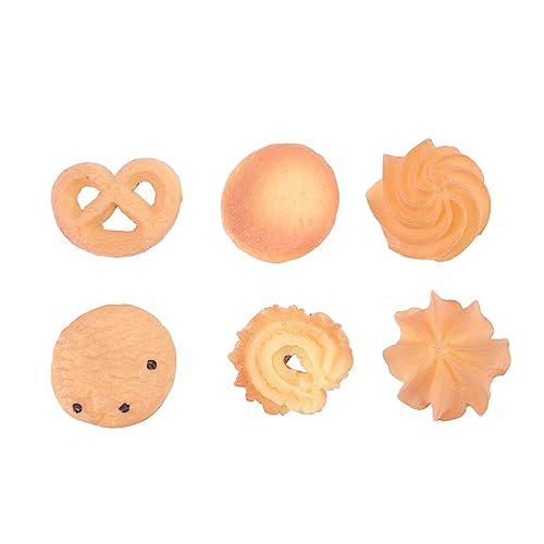 VICASKY 6St Cookie-Haarnadel Haarschmuck Hair Accessories for Leichte Haarspangen Tragbare Haarspangen Perlen schnappen gut lustige Haarspangen Kawaii Haarnadeln Plastik Khaki von VICASKY