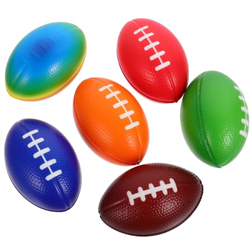 VICASKY 6St Mini Rugby Riesenrugby Seifenschale Saugnapf Mini Cupcake Blumengold Liner Ahornfondant hühner Toy Kleines Rugby-Fußball-Ornament Mini-Rugby-Fußbälle Rugbyball Pu von VICASKY