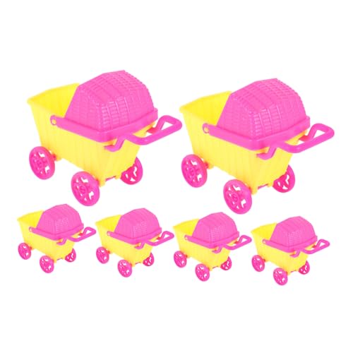 VICASKY 6St Puppenwagen Kinderwagen Spielzeug Supermarkt Einkaufswagen Spielzeug Spielzeughalter zur Schreibtischaufbewahrung Puppen-Einkaufswagen Puppenhauszubehör Einkaufswagen Kinder von VICASKY