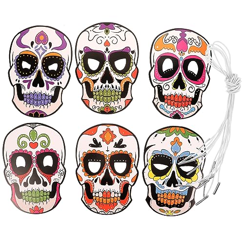 VICASKY 6St halloween masken halloweenmaske Papiermaske für Halloween Masken für Fasching Tag der toten Gesichtsmaske mexikanische Masken Festival-Papiermaske tag der toten masken Colorful von VICASKY