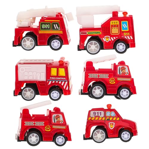 VICASKY 6er Set Feuerwehrfahrzeug Trucks Mini Größe Schiebe Und Fahrmodelle Für Ab 3 Jahren Frühes Lernspielzeug Für Jungen Und ädchen Geschenkidee Für von VICASKY