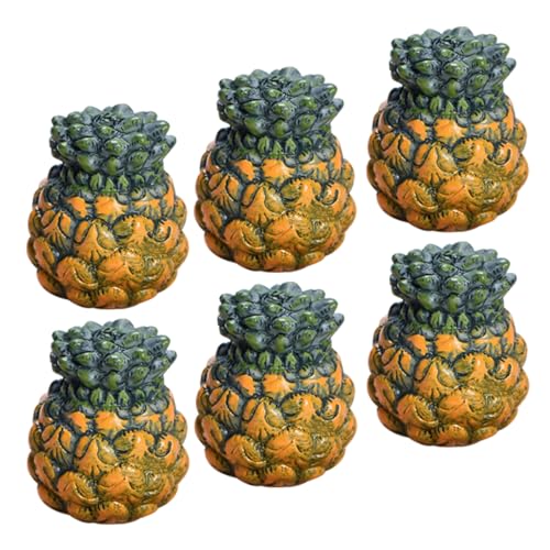 VICASKY 6pcs Künstliche Früchte Traubenschneider Ananas Obst Zitronensaft Dosenfrüchte Fruchtmodelle Mini-fruchtmodell Simulationsfrucht Wohndekoration Kleines Fruchtmodell Harz Green von VICASKY