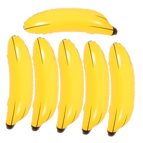 VICASKY 6st Aufblasbare Bananen-requisiten Schwimmendes Strandspielzeug Kinderspielzeug Aufblasbare Obstparty-dekoration Spielzeug Für Kinder Fahrt Mit Dem Bananenboot Wurfspiel Yellow Pvc von VICASKY