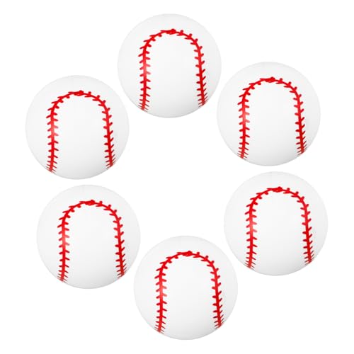 VICASKY 6st Aufblasbarer Baseball Bälle Für Kinder Aufblasbarer Spielzeugball Baseball-Party-dekor Baseball Bläst Sich Auf Spielzeug Für Strandspiele Beach-Pool-Ball-Spielzeug PVC Weiß von VICASKY