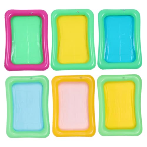 VICASKY 6st Aufblasbarer Eisbar-sandtisch Salat-eisschale Tablett Aufblasbare Schwimmbecken Land Schwimmbad Aufblasbare Wasserrutsche Aufblasbares Spa Party Poolnudel Kammerdiener PVC von VICASKY