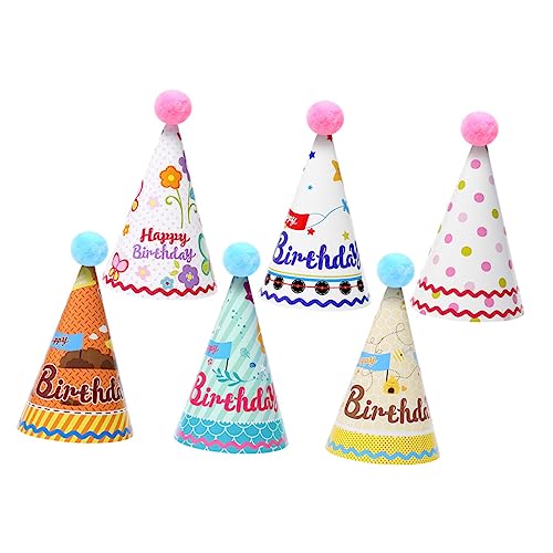 VICASKY 6st Geburtstagshut Geburtstagsfeier Alles Zum Geburtstag Hut Alles Zum Geburtstag Spielzeugsegelboote Für Kinder Geburtstag Des Kleinen Mädchens Jungen Hüte Papier von VICASKY