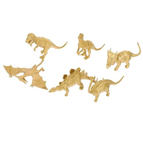 VICASKY 6st Goldenes Dinosauriermodell Goldene Dinosaurier Figuren Goldener Dinosaurier Dekoration Künstliche Dinosaurier Miniatur-dinosaurier-modelle Dinosaurier-statue Plastik von VICASKY