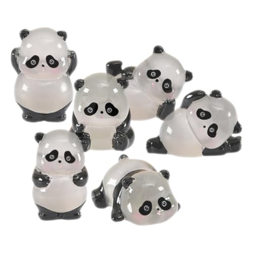 VICASKY 6st Mikrolandschaft Panda Garten-Panda-Statue Miniaturen Schmücken Panda-plüsch Miniatur-Panda-Figuren Miniatur-tierfiguren Panda-Ohrringe Winzige Spielsachen Harz von VICASKY