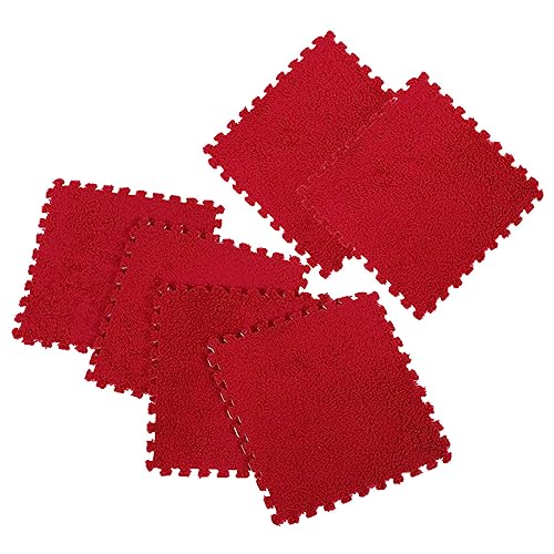 VICASKY 6st Puzzle-Matte Schaumstoff-spielmatte Für Babys Outdoor-teppiche Fliesen Fußmatten Für Zuhause Spielmatte Aus Schaumstoff Rätsel Gießen Boden Läufer-Teppich Kreis Eva Rot von VICASKY