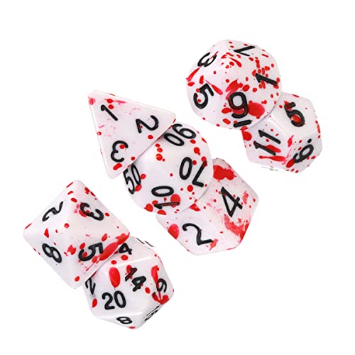 VICASKY 7St Blut Würfel Halloween Party Halloween Festivalwürfel Polyhedral dice Festival-Party-Würfel Halloween-Partygeschenke Partyzubehör Halloween-Tischwürfel Acryl von VICASKY