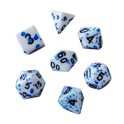 VICASKY 7St Brettspiel Würfel bürospiel familienspiele dice Set Party zubehör Party Sachen Würfel für Rollenspiele unregelmäßige Punktwürfel lustige Würfelspiel-Requisiten Acryl Blue von VICASKY