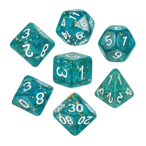 VICASKY 7St Würfel aus Acryl lichtwürfel travel Cubes Tischspiele Zubehör würfel Party Accessoires dice Set Party zubehör partyzubehör Acryl Würfel transparente Würfel Pub- Blue von VICASKY