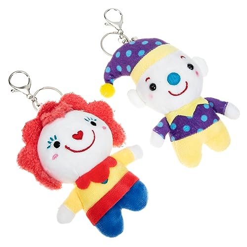 VICASKY 8 STK Clown-schlüsselanhänger Schultaschen-plüsch-anhänger Kawaii Spielzeug Für Schlüssel Gefüllte Puppen-schlüsselanhänger Schlüsselanhänger-dekor Themberchaud-plüsch Legierung von VICASKY