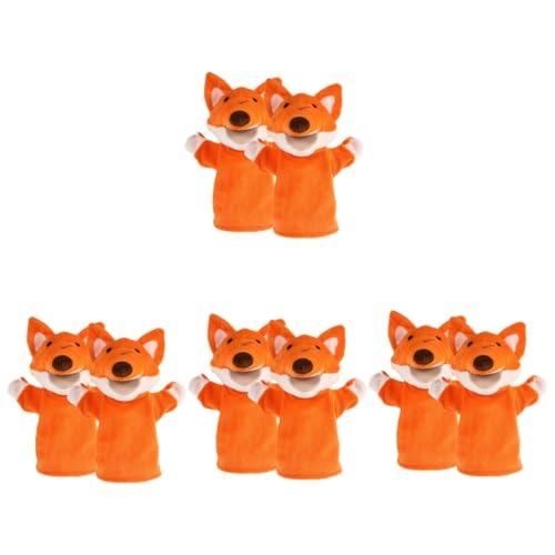 VICASKY 8 STK Krähe Handpuppe kleine Tierhandpuppen Ganzkörperpuppe Rollenspiel Puppen Interaktives Eltern-Kind-Spielzeug Handpuppen für Kinder kleine Handpuppe Kinderpuppe Plüsch Orange von VICASKY