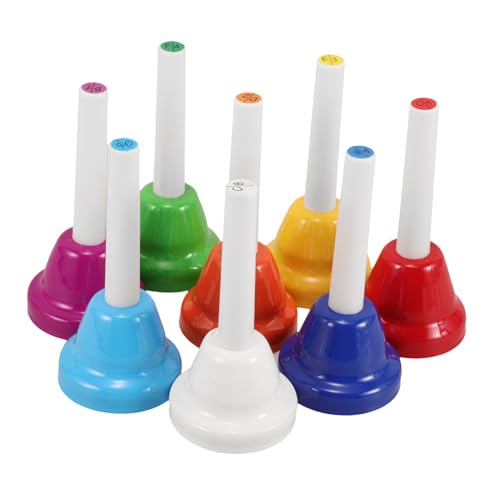 VICASKY 8 STK Musikalisches Handglocken-Set Handheld-rufglocke Musik Glocken Musikalische Bettglocke Percussion-musikspielzeug Musikspielzeug Für Kinder Alarmglocke Schlaginstrument Metall von VICASKY