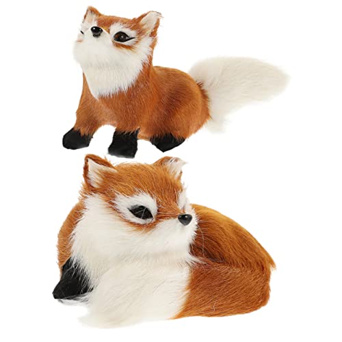 VICASKY 8 STK Simulierter Fuchs Kleine Füchse Figur Schöne Tierverzierung Pelztiermodelle Plüschtierverzierung Fuchs Stofftier Spielzeug Für Draußen Stofftier Polarfuchs Wildcraft Plastik von VICASKY