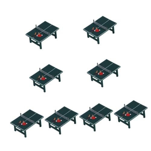 VICASKY 8 Sets Mini Pong Tisch Mini Tischdekoration Modell Tischtennis Miniatur Tischtennis Spielzeug Mini Verzierungstisch Modell Miniatur Tischdekoration DIY Modell Spielzeug von VICASKY