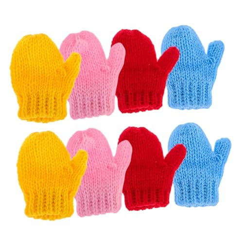 VICASKY 8 Stück Mini Strickhandschuhe Für Puppen DIY Künstlerbedarf Kleine Strickhandschuhe Puppenhaus Miniaturen Mini Handschuhe Basteln Und Dekorieren Von Puppenzubehör von VICASKY