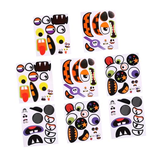VICASKY 8 Stück Teiliges Halloween Kürbis Aufkleber Abziehbar Wiederverwendbar für Party Dekoration Halloween Kürbis Bastelset VICASKY 8 Stück Teiliges Halloween Kürbis Aufkleber Abziehbar Wiederverwendbar für Party Dekoration Halloween Kürbis Bastelset von VICASKY