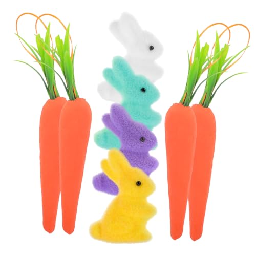 VICASKY 8St Osterhase Ostern zu Ostern tortendeko Einschulung caketopper 1 kleines Kaninchenhandwerk Osterdekoration zum Aufhängen Hasen-Ornamente Schaum von VICASKY