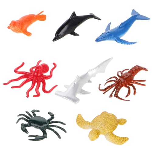 VICASKY 8st Meerestiermodell Bastelset Für Kinder Meerestierfiguren -minifiguren Mini-meerestiere Miniatur-tierfiguren Meerestiere Spielzeug Für Kinder Mini-meeresfiguren Plastik von VICASKY