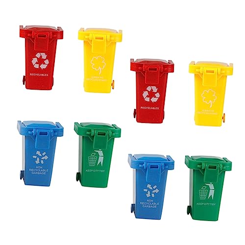 VICASKY 8st Mini-mülleimer Mini-abfallbehälter Mini-müllcontainer Mini Mülltonne Modell Puppenhaus Spielzeug-mülleimer Mini Kinderautos Spielzeug Recycling-papierkorb Plastik von VICASKY