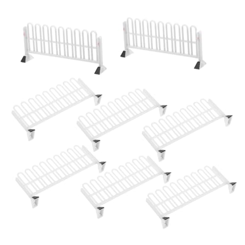 VICASKY 8st Spielzeug Für Straßensperren Straße Straßenschilder Spielzeug Spielzeugmodelle Für Straßenschilder Simulation Straßenschild Verkehrs-straßensperren-Zaun-schilder Weiß Harz von VICASKY