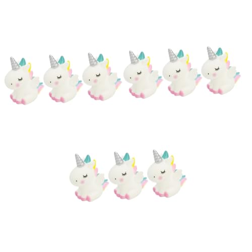 VICASKY 9 Stk Dessert-Ornamente kleines einhorn spielzeug Einhorn Tortenaufleger für Mädchen tortendeko einschulung hichzeitstortendeko Dessertbehälter Bausatz Einhorn-Kuchen-Dekor Rosa von VICASKY