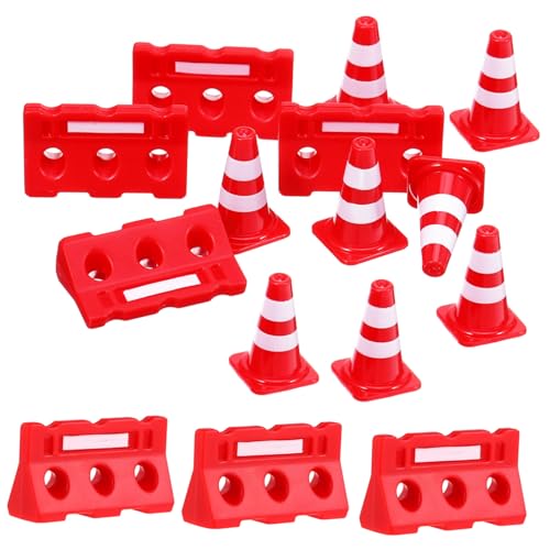 VICASKY 96 Teiliges Straßenschild Barrikade Spielzeug Kinder Laufstall BAU Straßenkegel Spielzeug Verkehrskegel Verkehrszeichen Mini Orangenkegel Spielsets Spielzeug Baukegel von VICASKY