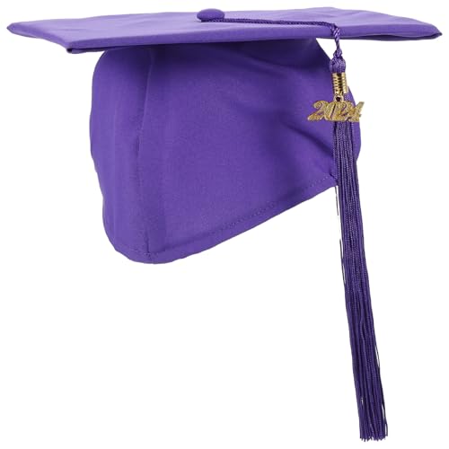 VICASKY Abschlusskappe 2023 Kappe Abschlusshut mit Quaste weiße Abschlusskappe abschlussfeier graduation cap Abschlusshut für Erwachsene elastische Abschlusshüte Polyester Violett von VICASKY